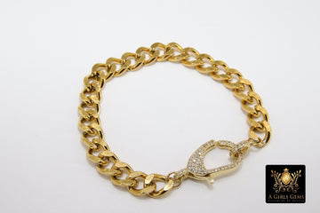 Gold Wrap Bracelet, Chunky Link Bracelet, 304 Gold Stainless Curb Chain Jewelry - A Girls Gems
